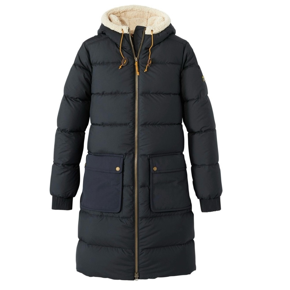 Women's Mountain Classic Down Coat, Sherpa-Lined Black Tan XL✨EUC - Picture 15 of 16